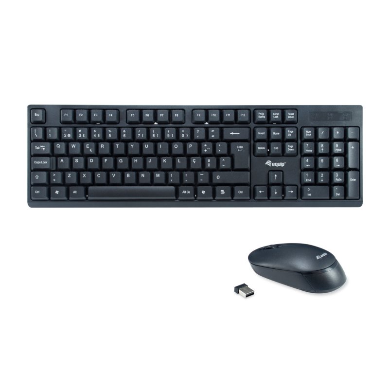 Equip Wireless Tastatur Maus. Layout portugiesisch schwarz