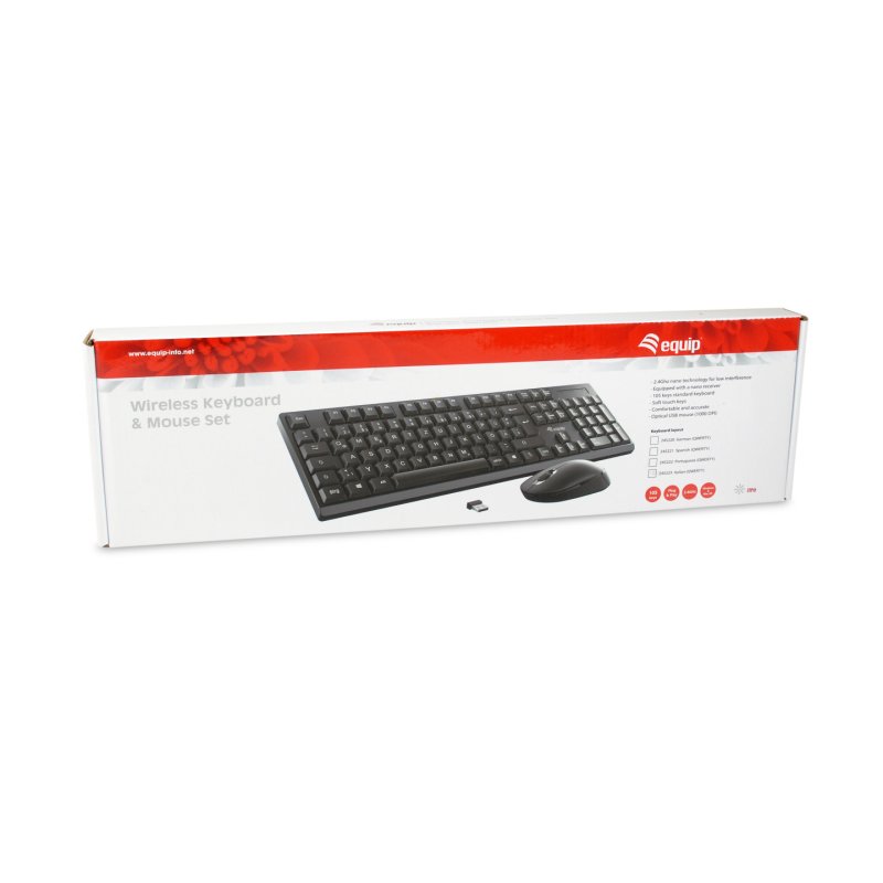 Equip Wireless Tastatur Maus. Layout italienisch schwarz