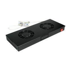 Equip Cooling Fans 19', 1U, 2FANS, RAL9005 Black