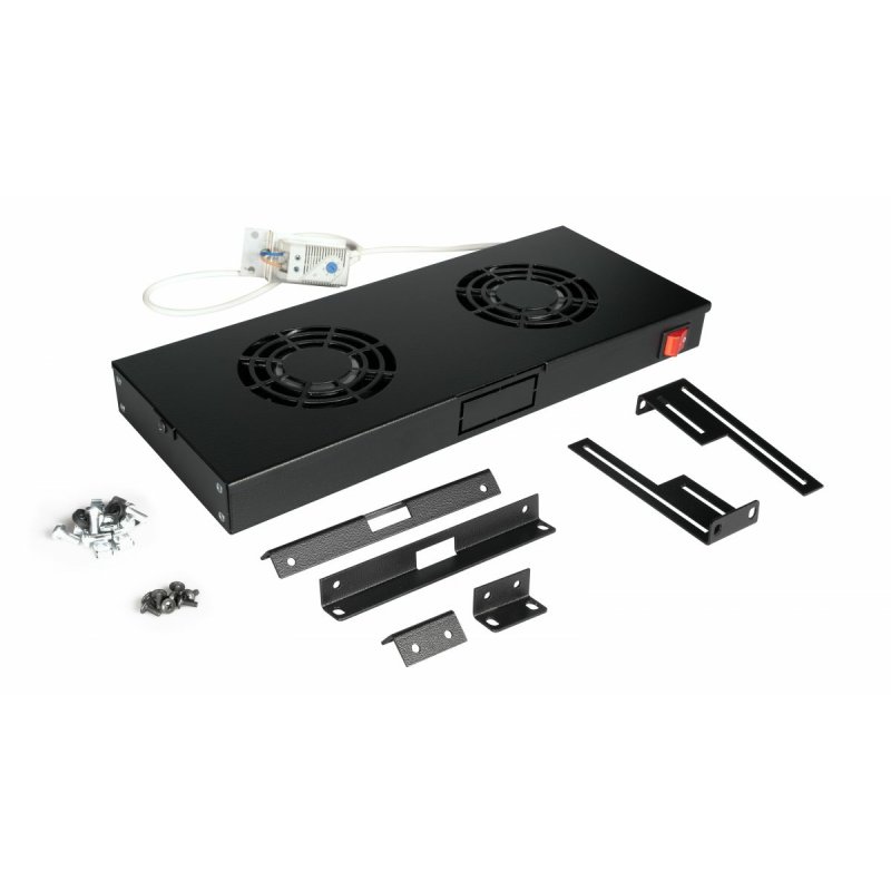Equip Cooling Fans 19', 1U, 2FANS, RAL9005 Black