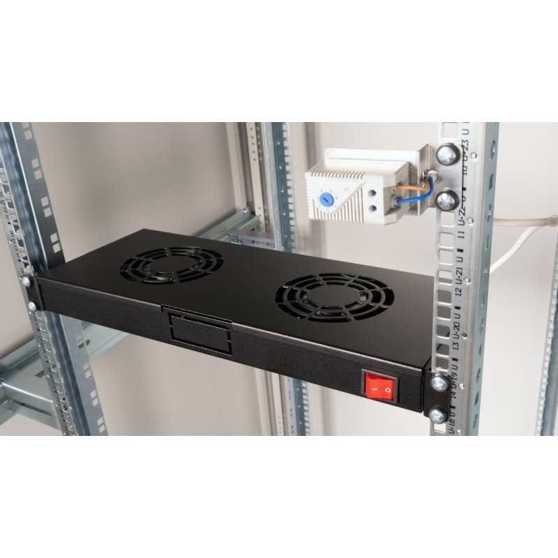 Equip Lüftermodul 19" für Serverschränke. 2xLüfter RAL9005