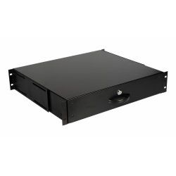 Equip Lockable Drawer 19', 2U, RAL9005 Black