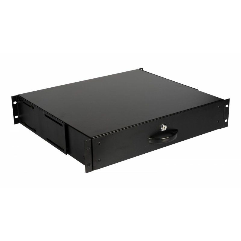 Equip Lockable Drawer 19', 2U, RAL9005 Black