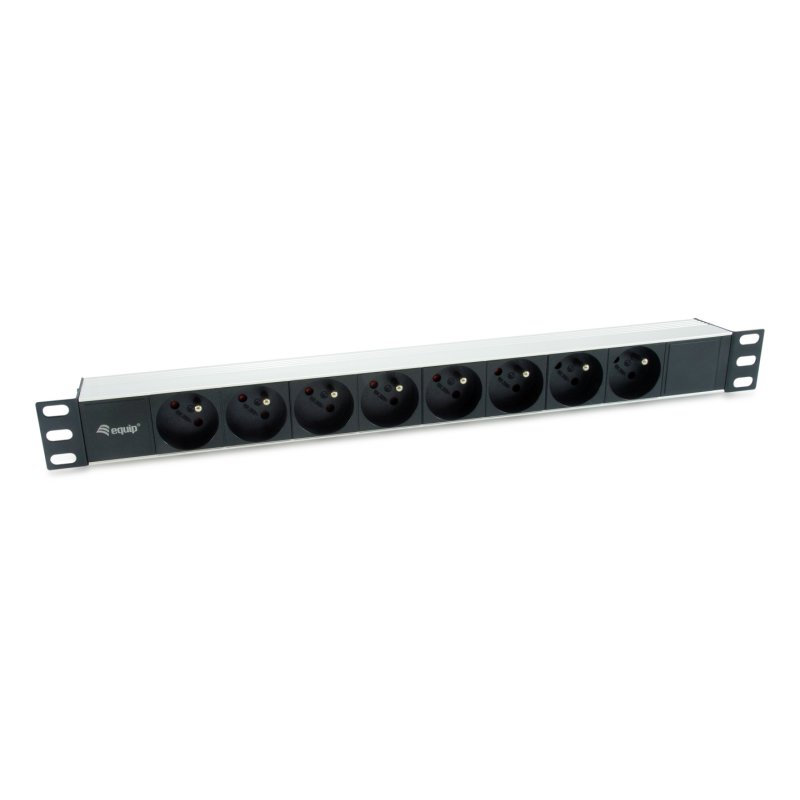 Equip 333313 power distribution unit (PDU) 8 AC outlet(s) 1U Black, Silver