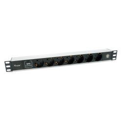 Equip 333315 power distribution unit (PDU) 7 AC outlet(s) 1U Black, Silver