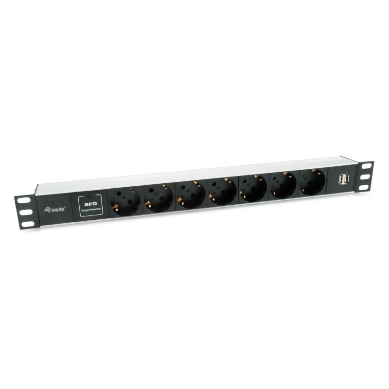 Equip 333315 power distribution unit (PDU) 7 AC outlet(s) 1U Black, Silver