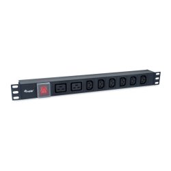 Equip 8-Outlet, 6 x IEC-C13 2X IEC-C19 Power Distribution Unit, on/off switch, Aluminum Shell