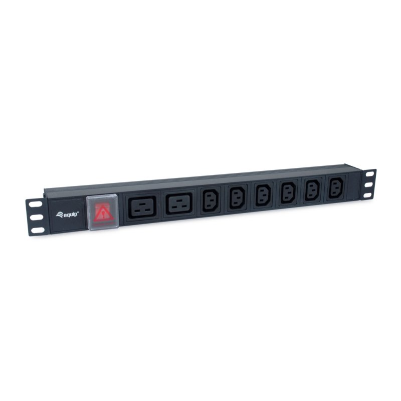 Equip 8-Outlet, 6 x IEC-C13 2X IEC-C19 Power Distribution Unit, on/off switch, Aluminum Shell