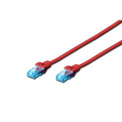 DIGITUS Patchkabel RJ45 U/UTP Cat5e 5.00m rot Hebelschutz
