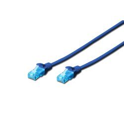 DIGITUS Patchkabel Cat5e U/UTP 2xRJ45 0.50m CCA blau Hebels. Polybeutel