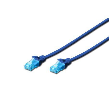 DIGITUS Patchkabel Cat5e U/UTP 2xRJ45 0.50m CCA blau Hebels. Polybeutel