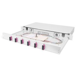 DIGITUS LWL Spleißbox 1HE bestückt 6x SC DX OM4 grau