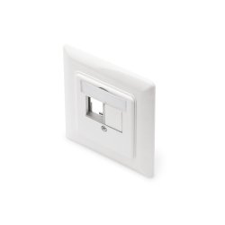 DIGITUS Leerdose mit Zentralplatte u. Rahmen. 2x Keystone