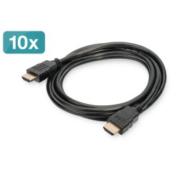 Digitus HDMI à haut débit avec câble de raccordement Ethernet, kit de 10