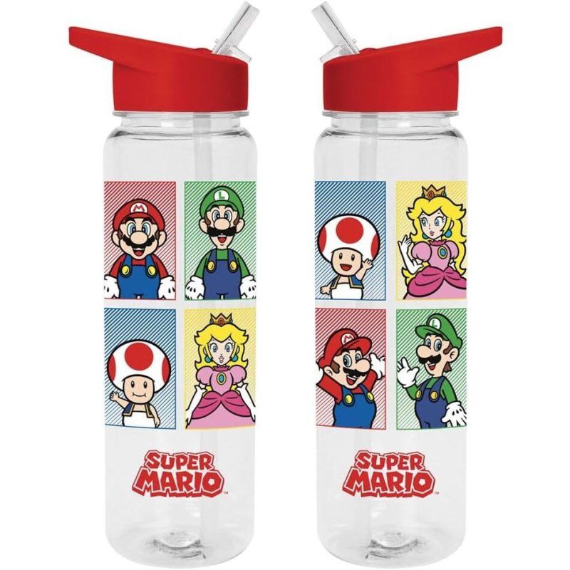 Nintendo - Bouteille en plastique (Super Mario Bros 4 couleurs)