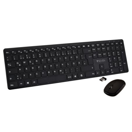 V7 CKW550DEBT keyboard Mouse included Universal RF Wireless Bluetooth QWERTZ German Black