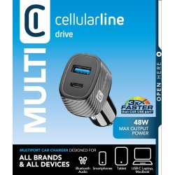 Cellularline Car Multipower Ultra - iPhone, Samsung, Xiaomi, Oppo and other Smartphones and Tablets