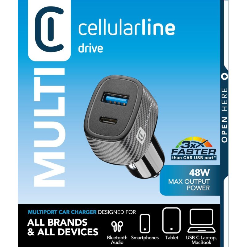 Cellularline USB Car Charger Multipower Ultra 30W Black