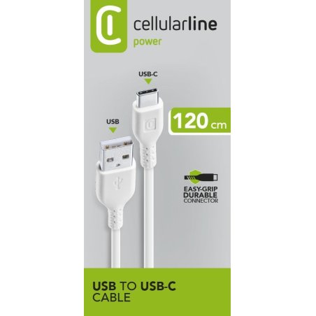 Cellularline Power Data Cable 1.2 m USB-A/ Typ-C White