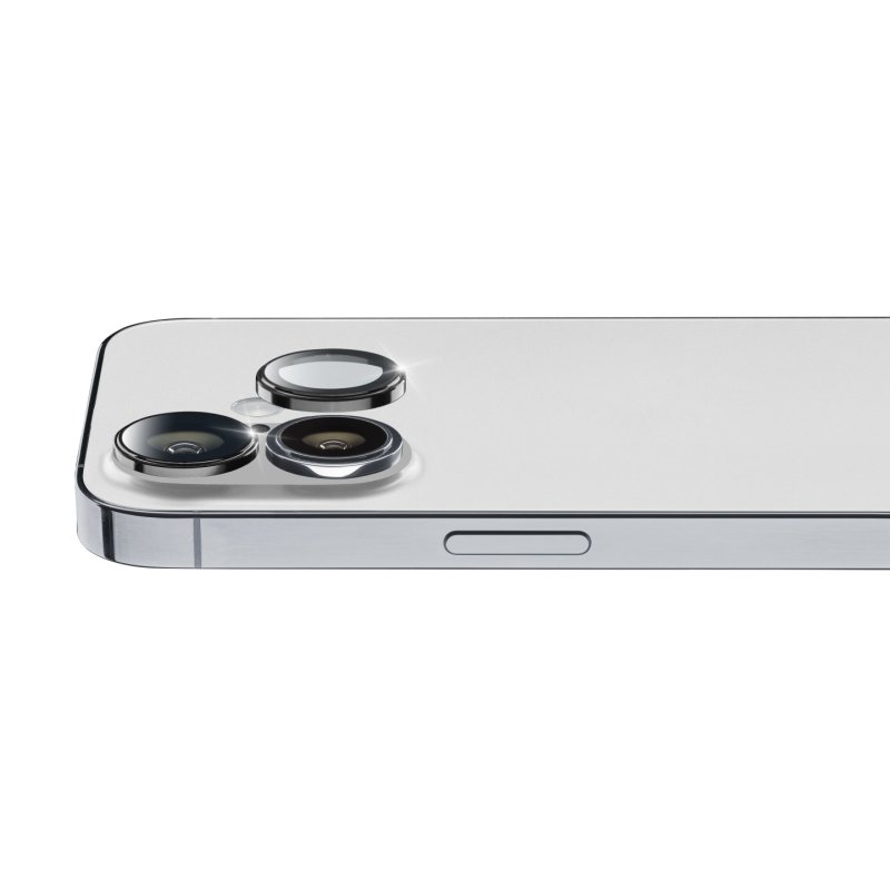 Cellularline Camera Lens Ring - iPhone 16 / 16 Plus Tempered glass for camera protection