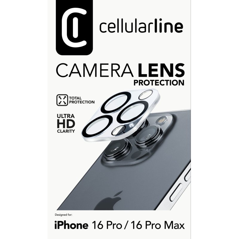 Cellularline Camera Lens Protection iPhone 16 Pro / Max Clear