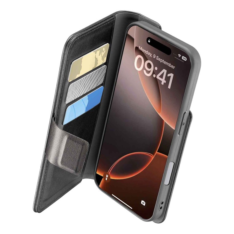 Cellularline Book Agenda 2 Case iPhone 16 Pro Black