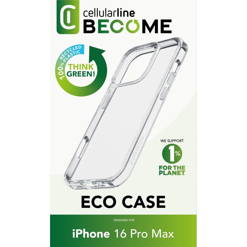 Cellularline Become Eco Case iPhone 16 Pro Max Clear