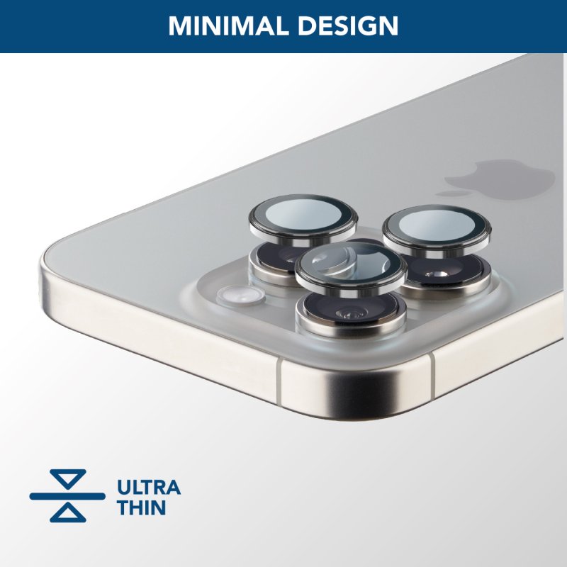 Cellularline Camera Lens Ring - iPhone 16 Pro / 16 Pro Max Tempered glass for camera protection