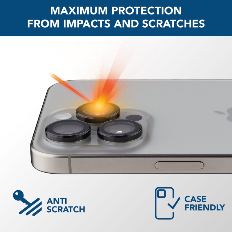 Cellularline CameraLensProtectionRing iPhone 16 Pro/P.Max Cl.