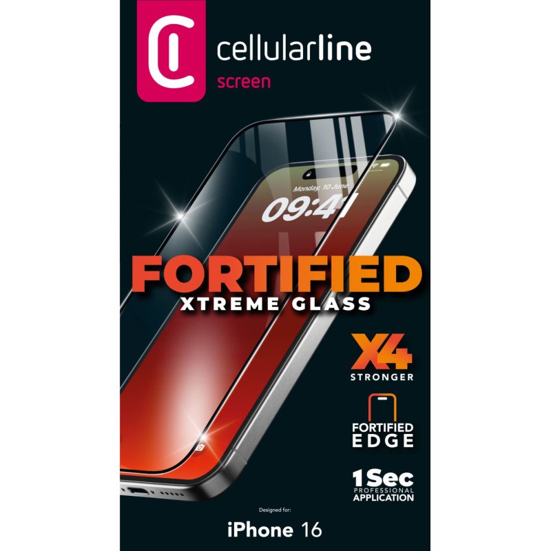 Cellularline Xtreme Glass iPhone 16