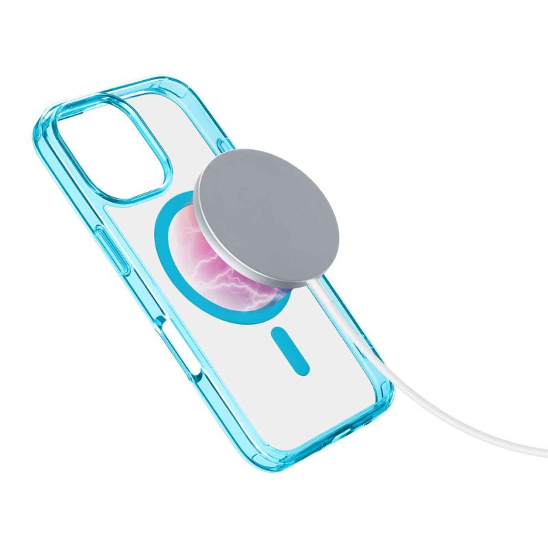 Cellularline Iconic Mag - iPhone 16 Pro Transparent case with colored edges compatible with Magsafe ecosystem