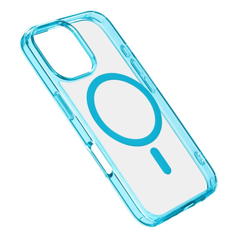 Cellularline Iconic Mag - iPhone 16 Pro Transparent case with colored edges compatible with Magsafe ecosystem