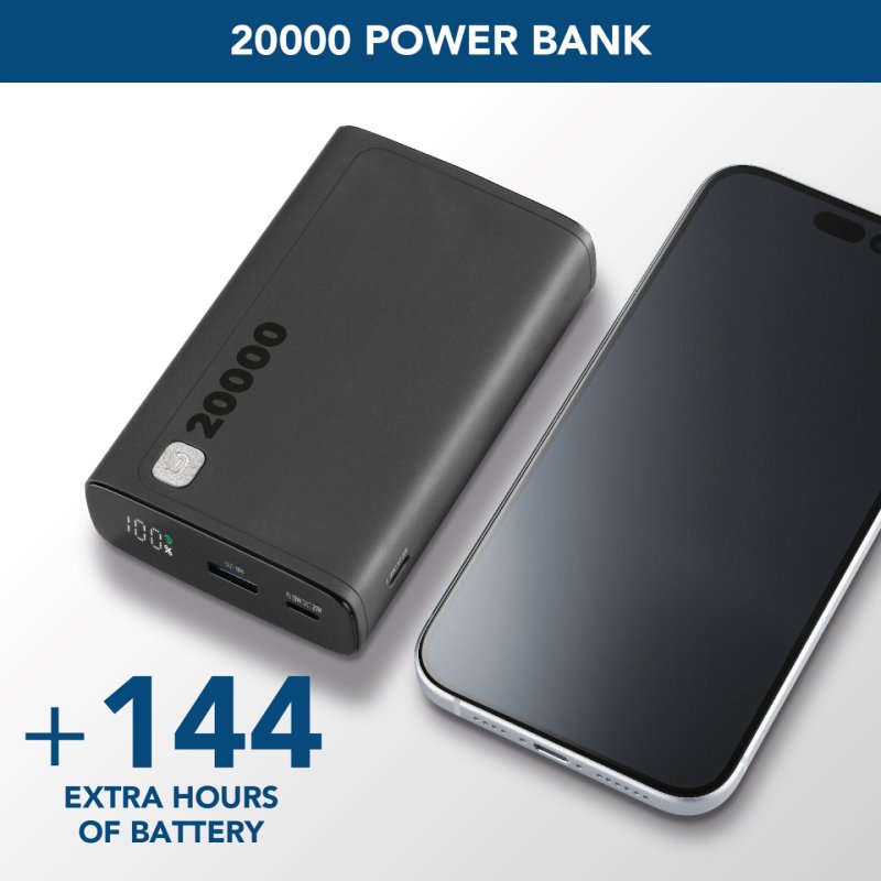 Cellularline Power Bank Elite 20000 PD Black