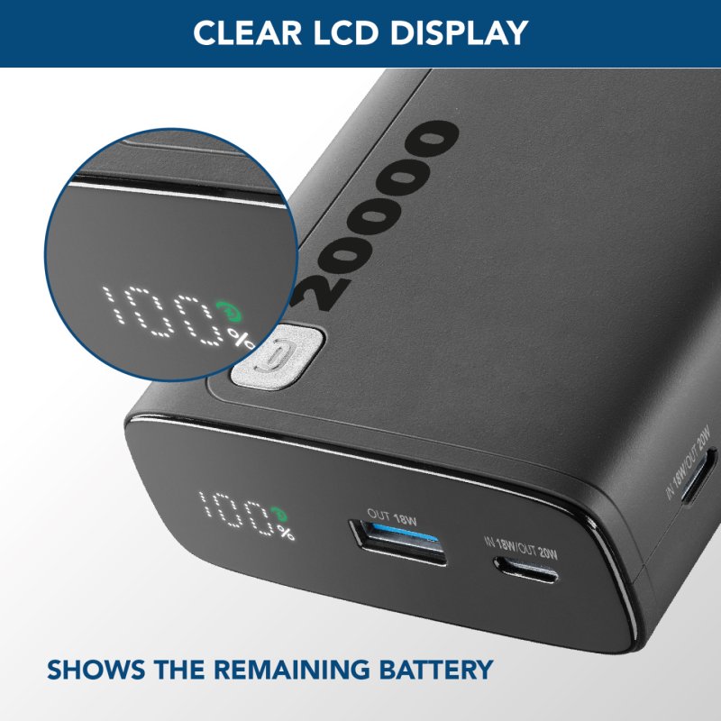 Cellularline 8018080484612 Lithium-Ion (Li-Ion) 20000 mAh Noir