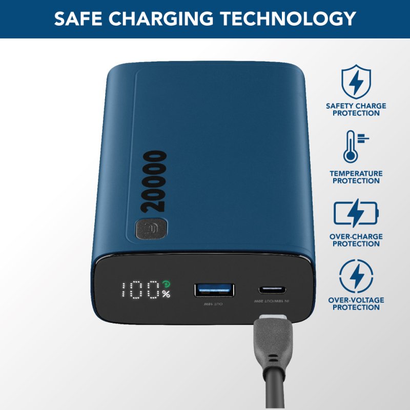 Cellularline Power Bank Elite 20000 PD Blue