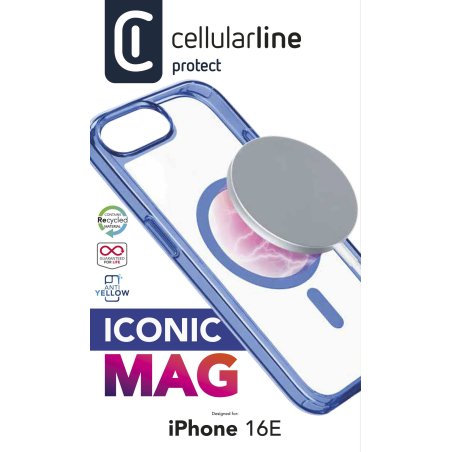 Cellularline Iconic MAG MagSafe Case fr Apple iPhone 16e Blue