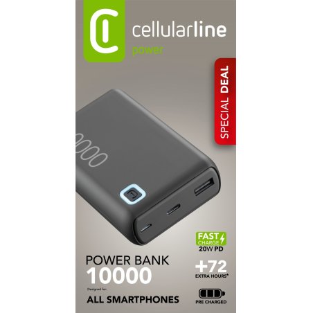 Cellularline Power Bank ESSENCE Turbo 10000 Black