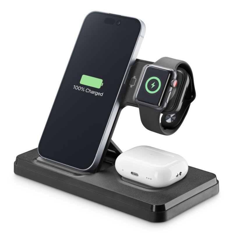 Cellularline Triple Wireles Charger 3in1 Black