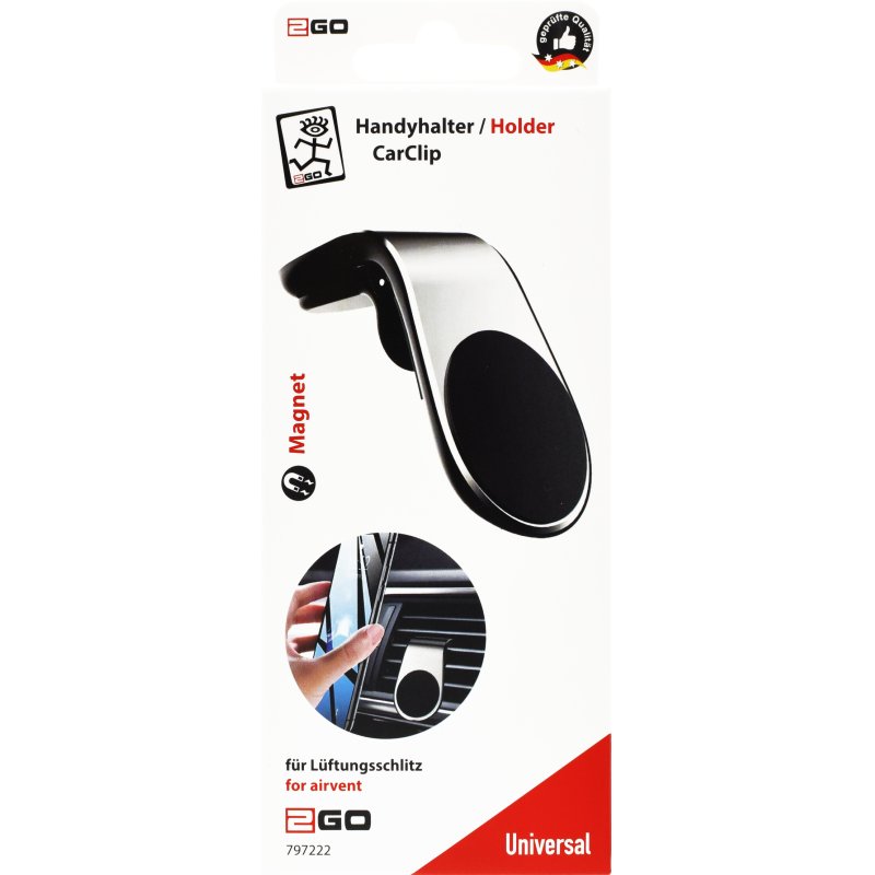 2GO Universal Smartphone-Magnet-Halter ClipMag im Lüft. sil