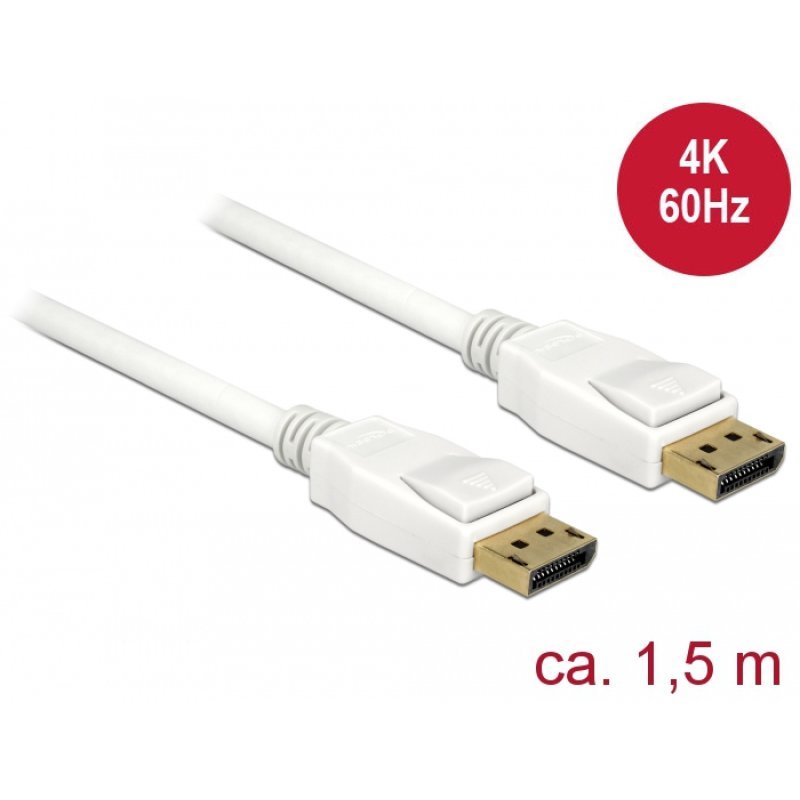 DeLOCK 85509 DisplayPort cable 1.5 m White