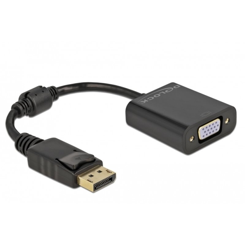 DELOCK Adapter DisplayPort 1.2 Stecker zu VGA Buchse Passiv schwarz