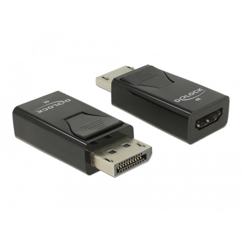 DeLOCK Adaptateur DisplayPort 1.2 mâle vers HDMI femelle 4K passif noir