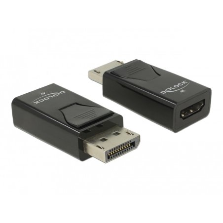 DELOCK Adapter DisplayPort 1.2 Stecker zu HDMI Buchse 4K Passiv schwarz
