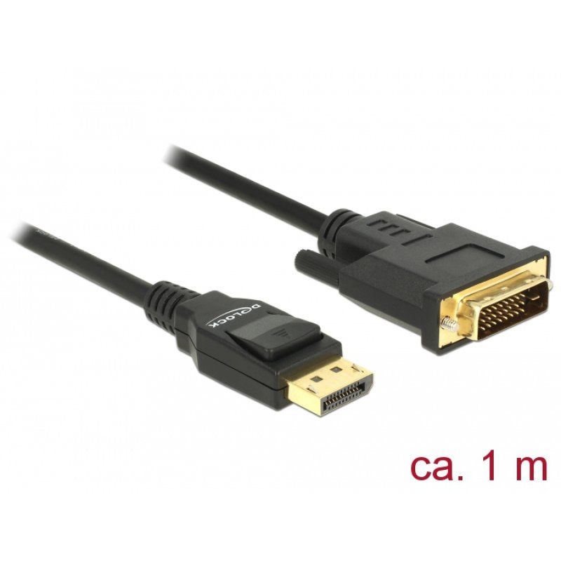 DeLOCK 85312 câble vidéo et adaptateur 1 m DisplayPort DVI-D Noir