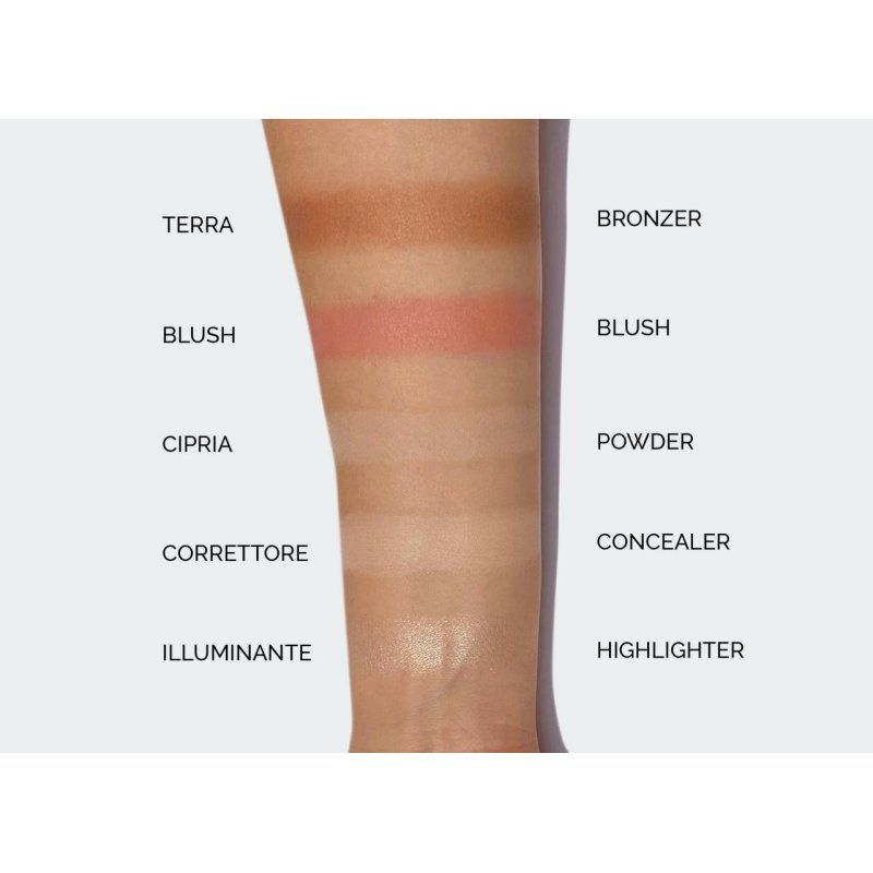 Pupa Contouring Bronzer Palette Never Without Face Highlighter Cream Concealer Contouring Bronzer and Blush 001 Light