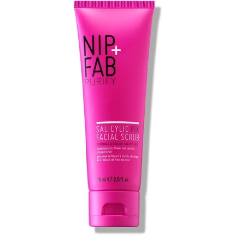 Nip Fab Salicylic Acid Fix Scrub for Face with Vitamin E and Volcanic Rock Exfoliating Facial Cleanser 75ml