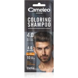 Cameleo Men Coloring Shampoo Brown Hair Beard Mustache Visible Color in 10 Minutes Refreshes Lasts for 4 to 6 Washes