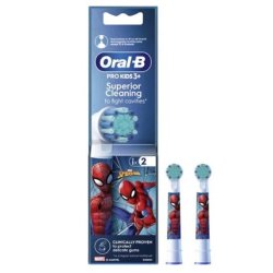 Oral-B Replacement Head For Electric Toothbrush For Spiderman - 2 Pieces For Children 3 Months And Older