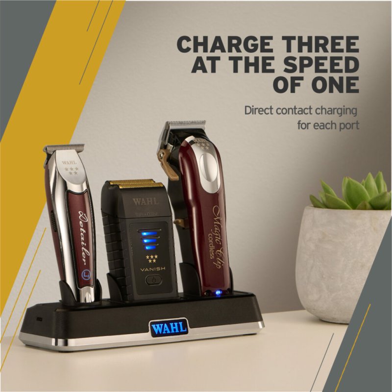 Wahl Professional Power Station Charging Dock with USB-C Port Customizable for Wahl Shaver Clipper Trimmer Charging