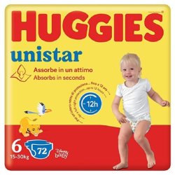 Huggies Unistar Diapers 6 15-30 KG 12 PZ